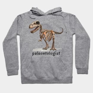 Paleontologist text with dinosaur illustration Hoodie